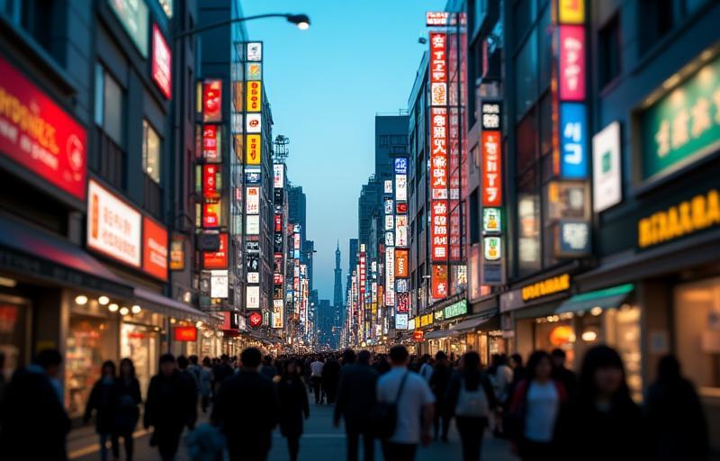 Street view of Akihabara, Tokyo, near the store location