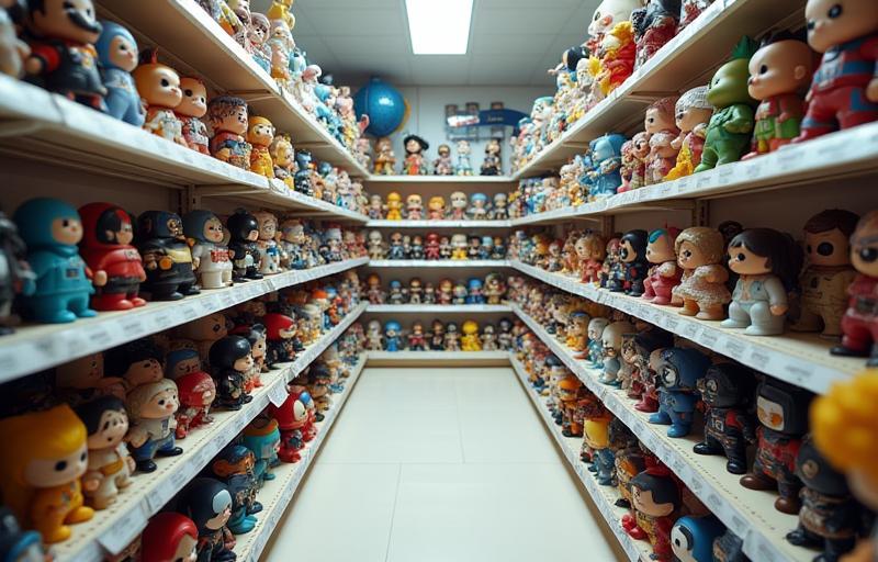 Interior view of Sakura Collectibles store with figures on display