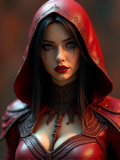 Close-up image of a rare limited edition figure, 'Exclusive Crimson Sorceress'